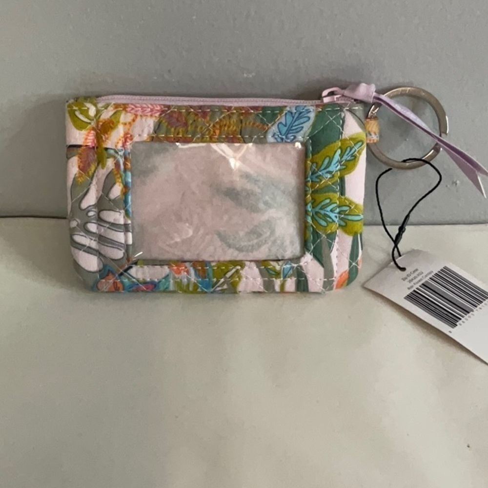 Vera Bradley Purple and Green Floral Wallet ID Case